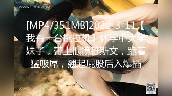 [MP4/351MB]2022-3-11【我有一台拖拉机】休学中大学妹子，带上眼镜挺斯文，跪着猛吸屌，翘起屁股后入爆插